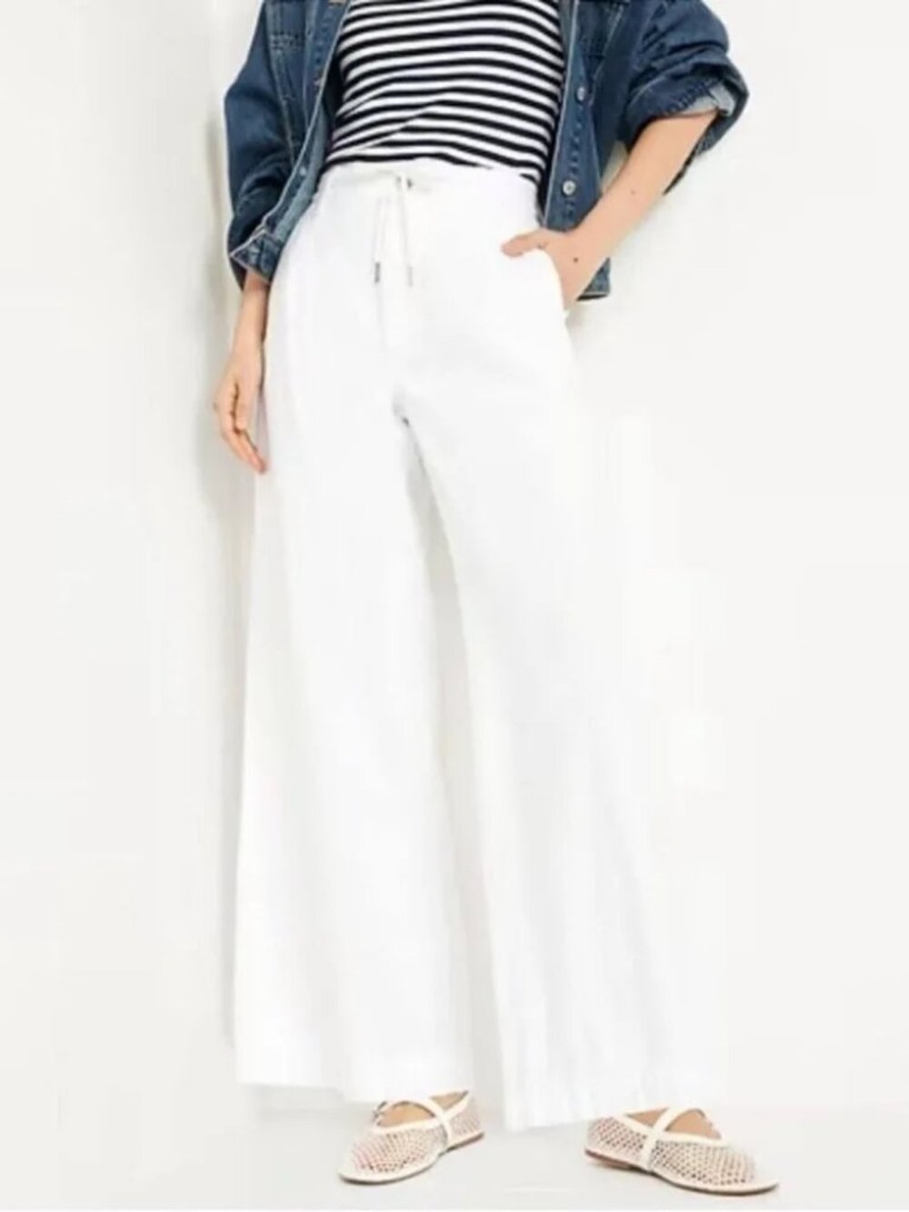 Old Navy High-Rise Drapey Drawcord Wide Leg Pants